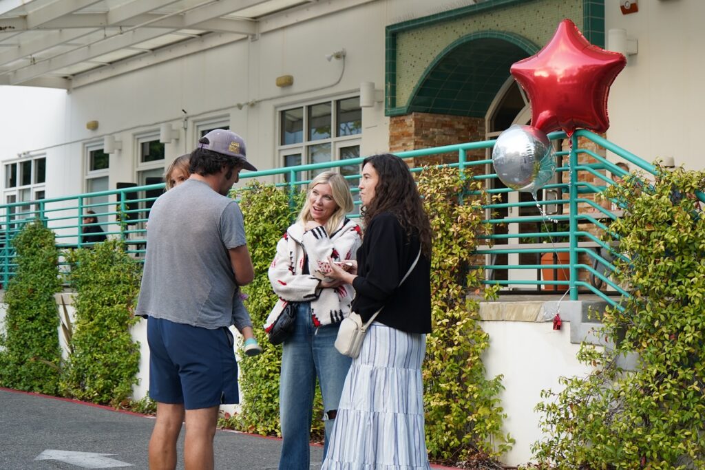 parents talking outside the school